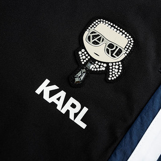 Karl Lagerfeld卡尔拉格斐轻奢老佛爷男装 2024夏款侧条纹KARL钉珠休闲短裤 黑色 56