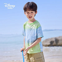 Disney 迪士尼 童装儿童男童短袖T恤棉质针织上衣打底衫23夏DB321BE02渐变100 渐变唐老鸭