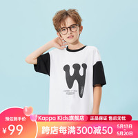 Kappa Kids卡帕儿童夏季短袖简约百搭男女童T恤校园风圆领上衣 咖色 薄款  160