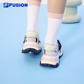 FILA FUSION斐乐潮牌女鞋硬糖凉鞋2024夏季休闲厚底鞋运动鞋 烟玫瑰粉/蓝冰-RB 38.5