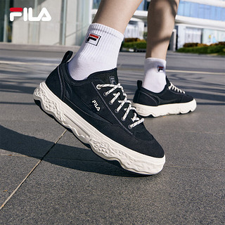 FILA 斐乐男鞋ROCK摩登帆布鞋2024夏季时尚休闲鞋运动鞋 黑-BK 40.5