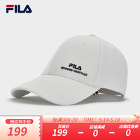 FILA 斐乐款棒球帽2024春季时尚运动帽鸭舌帽遮阳帽 蒸汽白-IV 58