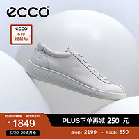 爱步（ECCO）板鞋男 2024年夏季男士休闲鞋男鞋怀旧小白鞋 柔酷零点537764 白色53776401007 40
