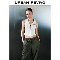 URBAN REVIVO 女士潮流休闲撞色字母短款修身T恤 UWV440145