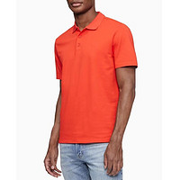 Calvin Klein男士Polo衫短袖吸汗棉质混纺上衣日常12 Fiery Red XL