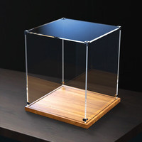 冰鹏 高透明亚克力拼装一体式 展示盒 木质底 长宽:10*10cm