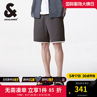 杰克·琼斯（JACK&JONES）夏季季款男士短裤底摆拼接设计LOGO贴布纽扣腰头短裤男224215042 锻钢灰E39 锻钢灰E39 170/76A/SR