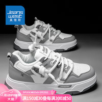 真维斯（Jeanswest）鞋子男夏季时尚休闲男鞋透气运动鞋男士厚底板鞋男 