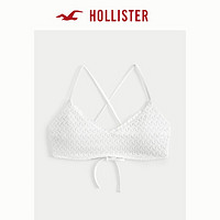 HOLLISTER24夏季新款辣妹泳装露背钩编U领比基尼上装女KI311-4073 白色 L