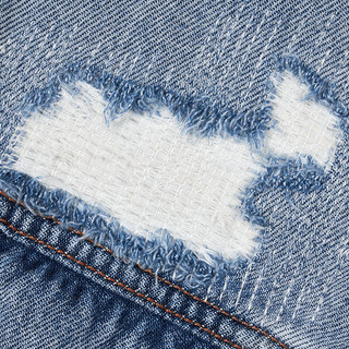 Levi's李维斯24夏季女士破洞牛仔外套001C2-0000 蓝色 L