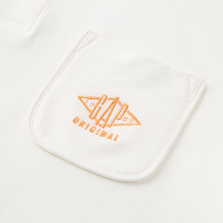 Gap男童2024夏季洋气撞色运动polo衫儿童装翻领短袖T恤466215 白色 160cm(14-15岁)亚洲尺码