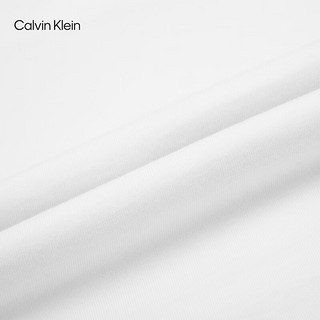 Calvin Klein Jeans【简白夏日系列】24春夏女时尚ck花朵布标棉质短袖40WK944 YAA-月光白 L