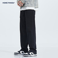 HOME PANDA HomePanda黑色宽松直筒牛仔裤男春秋款阔腿美式复古潮牌休闲长裤