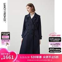 朗姿【尖货补单】修身显瘦中长款气质外套女春季新款风衣设计感