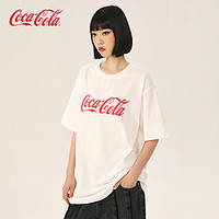 可口可乐 简约圆领短袖T恤男夏季美式纯色半袖夏装上衣