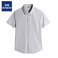 今日必买：ROMON 罗蒙 男士牛津纺纯棉短袖衬衫 JT1028