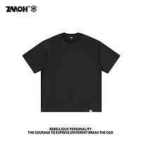 百亿补贴：ZMOH官方正品短袖夏季新款简约纯色宽松落肩重磅纯棉打底T恤大码