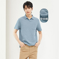 GIORDANO 佐丹奴 2024年春夏款华夫格V领口袋针织短袖POLO衫男款