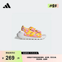 adidas ALTASWIM 2.0印花魔术贴休闲凉鞋婴童阿迪达斯轻运动 粉色/黄色 26.5码