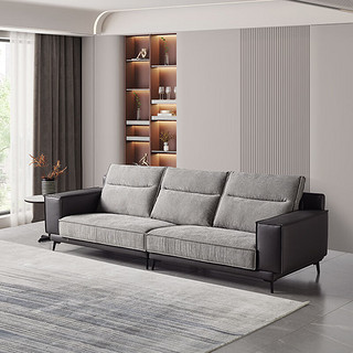 双虎现代简约科技布艺沙发大小户型直排沙发B2460 【B2460】直排沙发2.92米