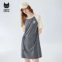 a02 短袖T恤连衣裙2024新款女夏季女装小众设计感夏装显瘦轻薄透气