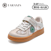 88VIP：TARANIS 泰兰尼斯 春季新款童鞋儿童格纹复古运动鞋子防滑软底休闲女童板鞋