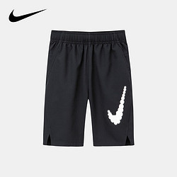 Jordan 耐克童装男童运动短裤Nike Air Jordan夏季薄款儿童针织休闲运动裤子 H917正黑色 110