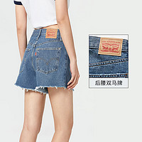 Levi's 李维斯 2024夏季新款女士高腰时尚显瘦显高复古气质牛仔短裤