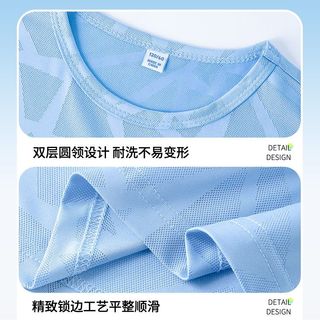回力童装男童夏季套装中大童薄款速干网眼速干短袖儿童运动夏装两件套 紫H白回力小K-紫H白回力小K 160cm
