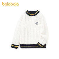 88VIP：巴拉巴拉 儿童毛衣男童毛衫春秋新款撞色学院风小童套头针织衫