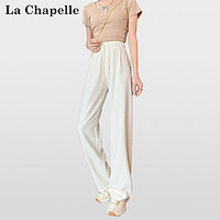 La Chapelle 肌理感阔腿裤夏季薄款高腰垂感宽松休闲长裤子直筒运动裤