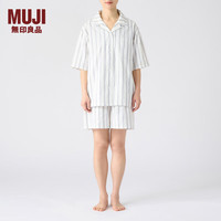 無印良品 MUJI(無印良品 )女式 凉感双层纱织 短袖睡衣套装女士家居服女款夏季FD14CC4S