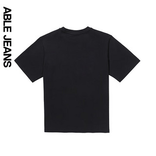 ABLE JEANS 24夏季男士TEE运动街头宽松短袖T恤男881227 黑色 XL