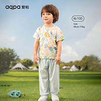 aqpa 婴儿内衣套装夏季纯棉睡衣男女宝宝衣服薄款分体短袖长裤套装