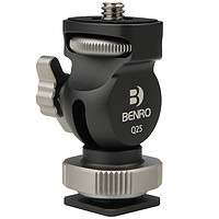 BENRO 百诺 Q25 小型可调阻尼云台蜗牛壳外形摄像机单反相机兔笼显示屏热靴LED麦克风VLOG支架