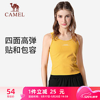 CAMEL 骆驼 运动背心女跑步训练健身弹力修身上衣 Y23BATL6011 落叶黄 L