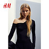 H&M HM女装连体衣2024夏季新款时尚垂褶单肩上身紧身衣1198932
