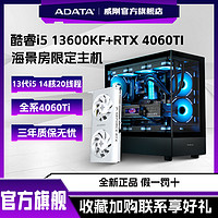 ADATA 威刚 酷睿i5 13600KF/RTX4060TI游戏电脑主机16G电竞高配DIY台式组装机