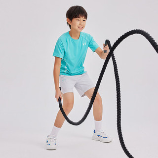安德玛（Under Armour）儿童男童2024夏季新款凉感圆领短袖T恤