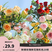 京東鮮花 隨機色玫瑰20枝