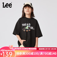 李 Lee童装圆领短袖T恤2024夏季新款儿童上衣纯棉体恤男女童套头打底衫