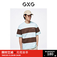 GXG奥莱条纹宽松休闲圆领短袖T恤24年夏季 条纹 180/XL