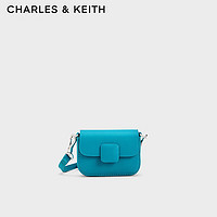 CHARLES & KEITH CHARLES&KEITH蓬蓬方扣迷你KOA單肩斜挎包包女包女士CK6-30681070-1 Blue藍色 XS