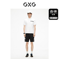 GXG 男装 白色潮流时尚商务短袖t恤翻领polo衫  2023年夏季新品