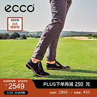 爱步（ECCO）高尔夫休闲皮鞋男鞋 2024年春季商务鞋 高尔夫经典混合110214 黑色11021401001 41