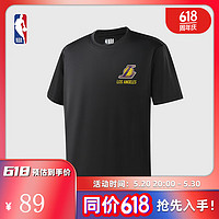 NBA 球队文化系列中性短袖男女同款运动休闲圆领速干T恤 湖人队/黑色 XL