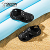 SNOOPY 史努比 童鞋儿童学步鞋宝宝夏季运动沙滩鞋男女童皮凉鞋4807黑色27