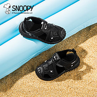 SNOOPY 史努比 童鞋儿童学步鞋宝宝夏季运动沙滩鞋男女童皮凉鞋4807黑色27