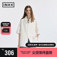 英克斯（inxx）时尚潮牌短袖衬衣肌理面料男女同款APE2040680 白色 S