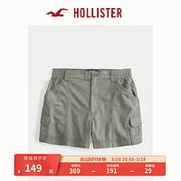 HOLLISTER24春夏辣妹宽松高腰百搭休闲工装短裤 女 355990-1 橄榄绿色 M (165/74A)